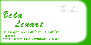 bela lenart business card